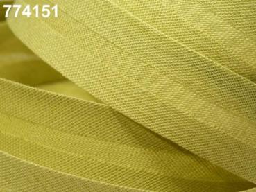 Schrägband Baumwolle Breite 20 mm gefalzt -  Lindgrün